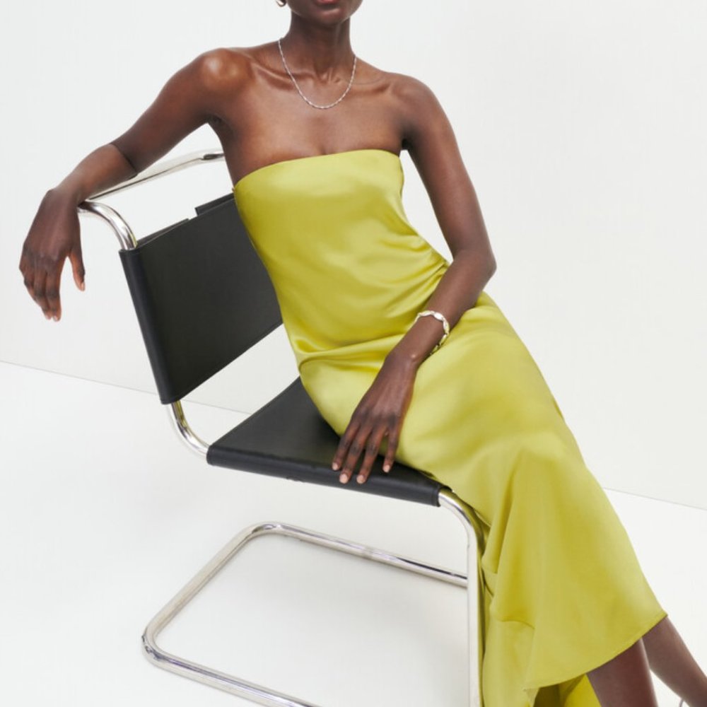 Reformation Joana Silk Dress - Algae Bloom